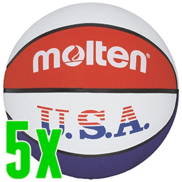 5er Ballpaket Molten Basketball Trainingsball USA Gummi