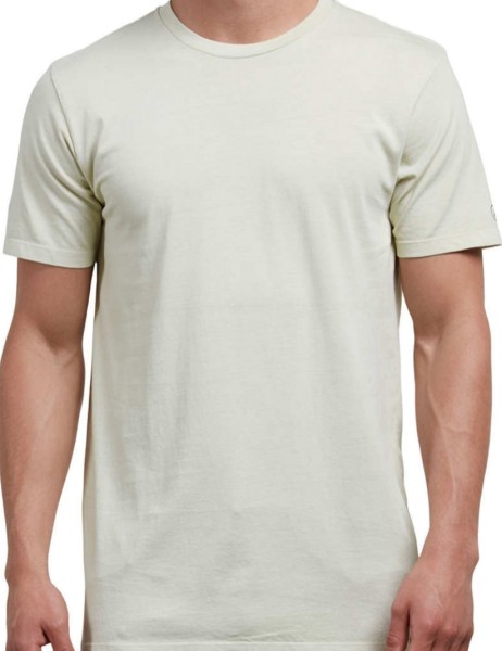 VOLCOM T-Shirt PALE WASH naturweiß/beige mit Logo-Druck am Ärmel Herren NEU