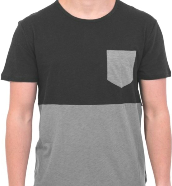 VOLCOM T-Shirt NORMEN schwarz/grau mit Brusttasche Herren NEU