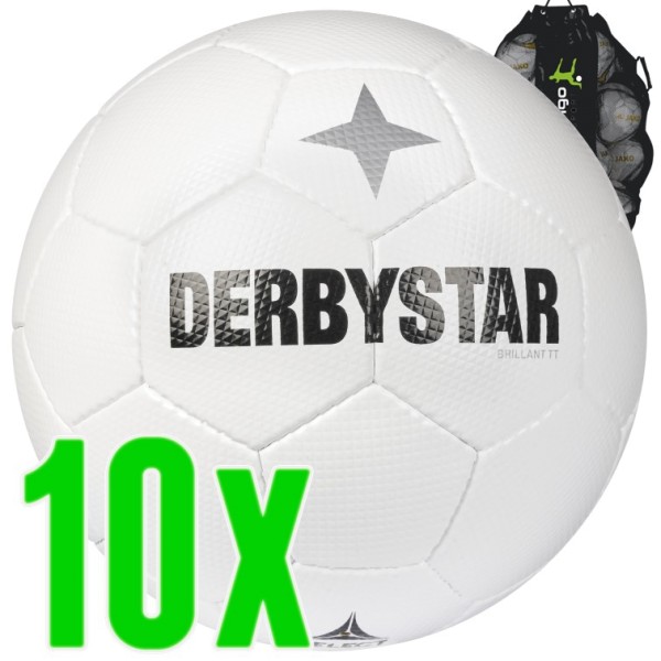 10er Ballpaket Derbystar Brillant TT Classic Trainingsfußball