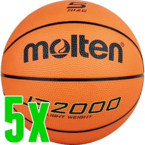 5er Ballpaket Molten Basketball Kinder 380 Gramm Größe 5 (U10 Junioren)