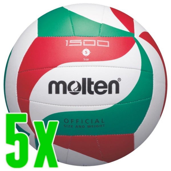 5er Ballpaket Molten Volleyball Trainingsball 1500
