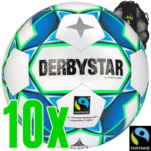 10er Ballpaket Derbystar Gamma Light (350g) Fairtrade Kinderfußball