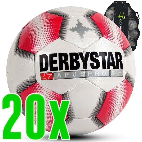 Derbystar Apus Pro S-Light weiß rot 20er Ballpaket