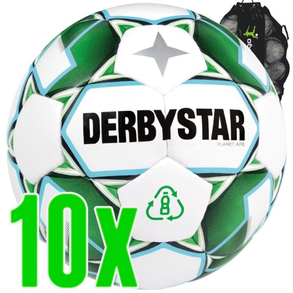 10er Ballpaket Derbystar Planet APS recycelt und nachhaltig Fußball Spielball