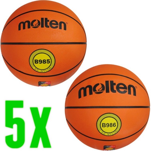 5er Ballpaket Molten Basketball Top Trainingsball DBB geprüft