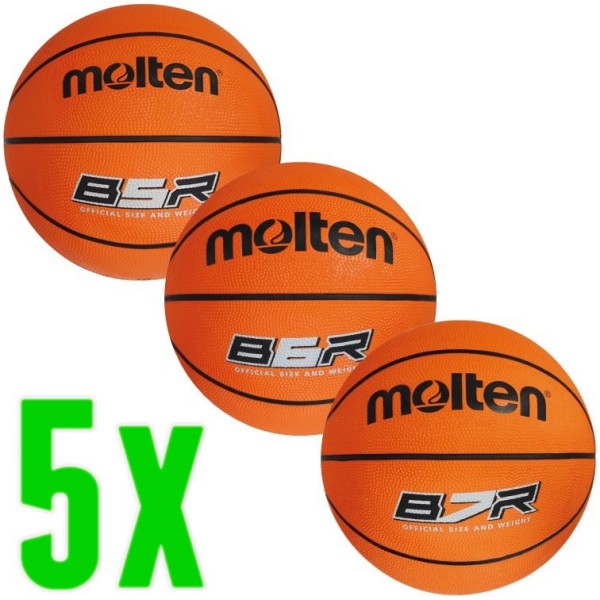 5er Ballpaket Molten Basketball Trainingsball orange