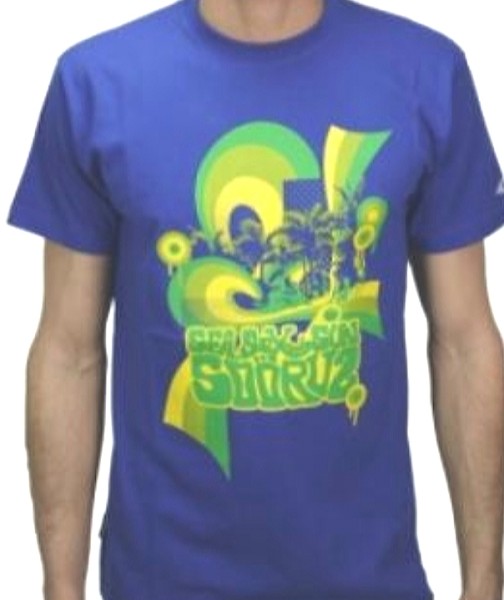 SOÖRUZ T-Shirt MAR mittelblau (b-blue ) mit Druck Herren NEU