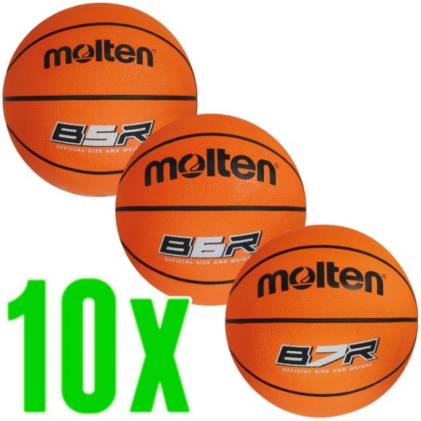 10er Ballpaket Molten Basketball Trainingsball orange