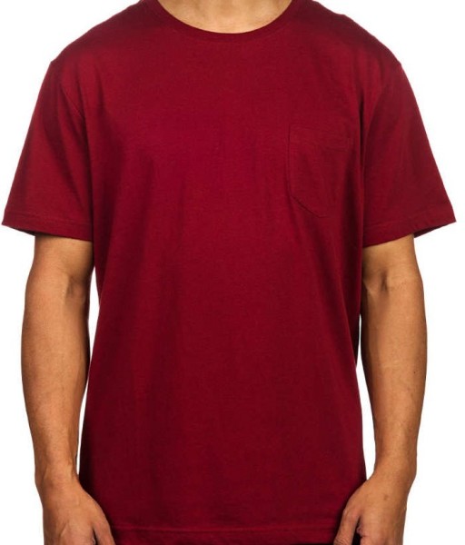DC T-Shirt Basic Pocket weinrot mit Brusttasche Herren NEU