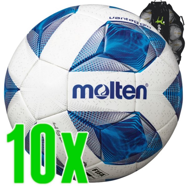 10er Ballpaket Molten Fußball Spielball 4900 blau