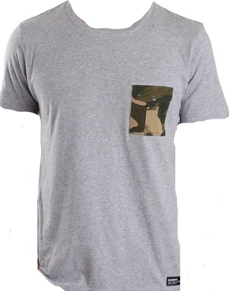 Element T-Shirt Smokey grau mit Camou Brusttasche Herren