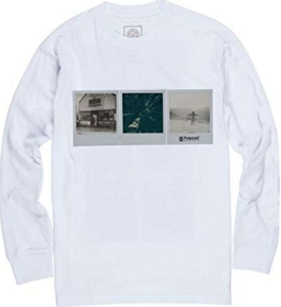 Element x Polaroid Longsleeve Tee Brandon Westgate T-Shirt weiß Herren NEU