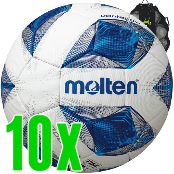 10er Ballpaket Molten Fußball Spielball 5000 blau