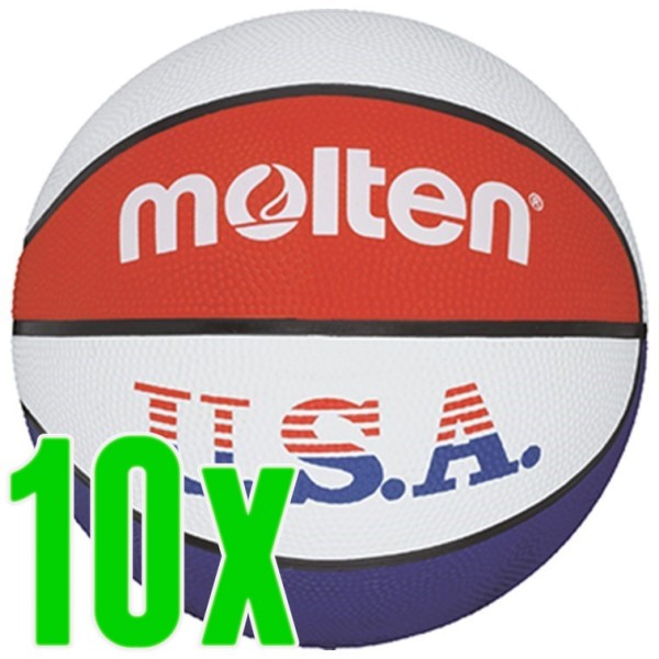 10er Ballpaket Molten Basketball Trainingsball USA Gummi