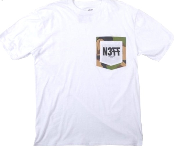 NEFF T-Shirt UNDER CAMO TEE Herren weiß mit Druck und Brusttasche NEU