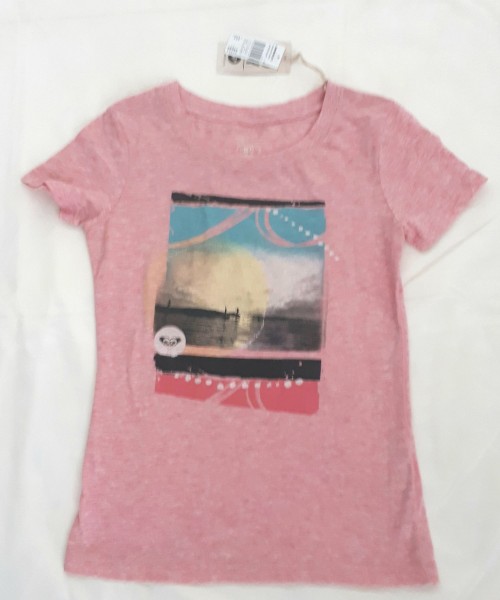  Roxy T-Shirt Later Dude rosa mit Druck Damen NEU