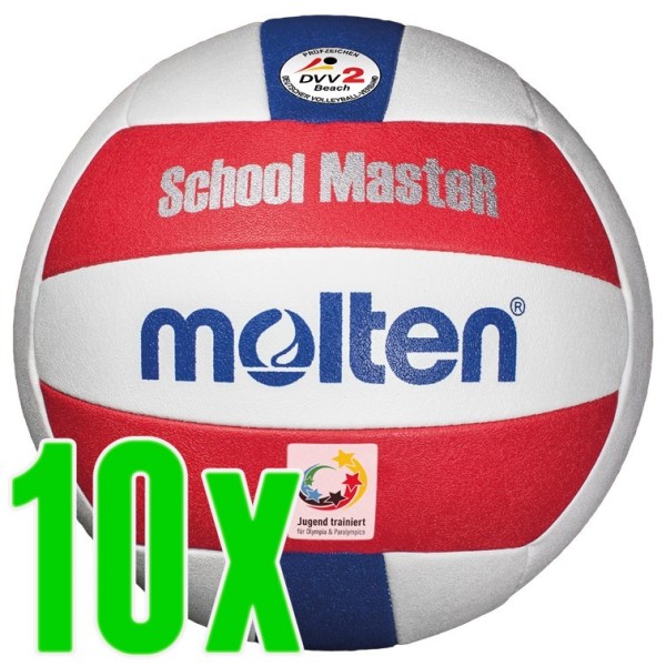 10er Ballpaket Molten Beachvolleyball School Master DVV2 geprüft