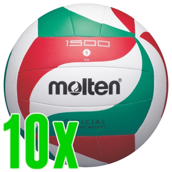 10er Ballpaket Molten Volleyball Trainingsball 1500