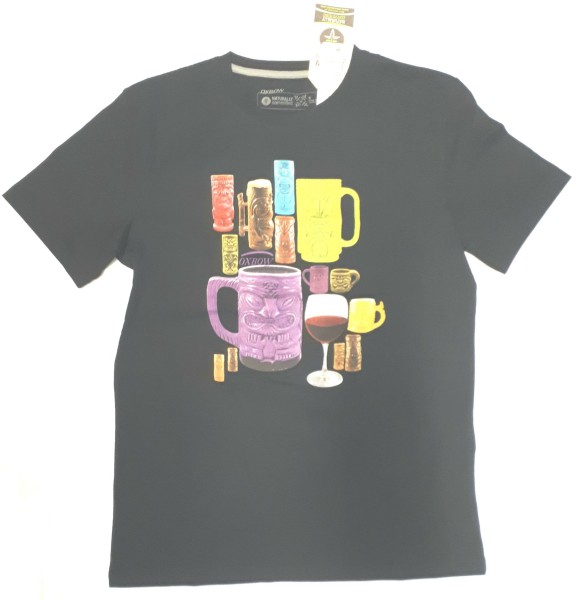 OXBOW T-Shirt Mc Tiki Mugs schwarz mit Druck Herren organic Cotton NEU