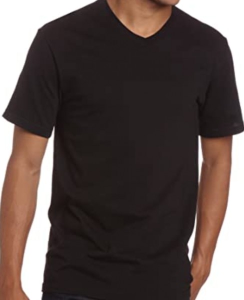 Quiksilver T-Shirt Basic V schwarz mit V-Ausschnitt Herren