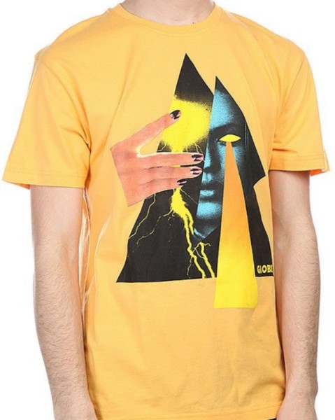 GLOBE T-Shirt Glare gelb mit Druck Herren NEU