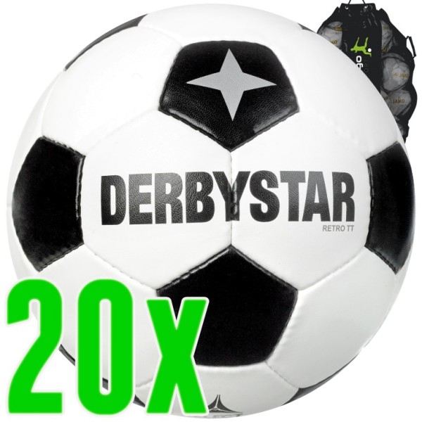 20er Ballpaket Derbystar Retro TT Fußball Trainingsball