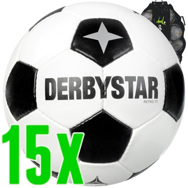 15er Ballpaket Derbystar Retro TT Fußball Trainingsball