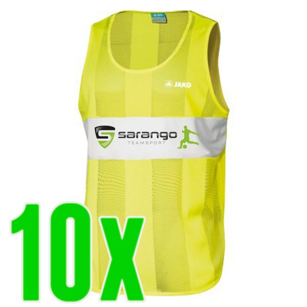 Jako Trainingsleibchen gelb 10er Set Sarango Logo