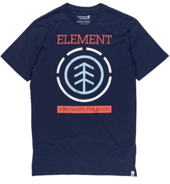 Element T-Shirt Wear and Tear dunkelblau mit Druck Herren