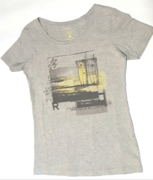  Roxy T-Shirt OCEAN LAND grau mit Druck Damen NEU