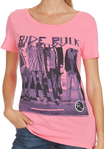  Roxy T-Shirt Good Looking neon pink mit Druck Damen NEU