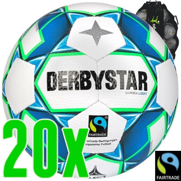 20er Ballpaket Derbystar Gamma Light (350g) Fairtrade Kinderfußball