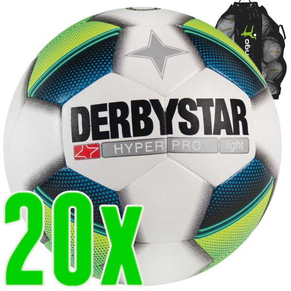 Derbystar Hyper Pro Light weiss blau gelb 20er Ballpaket