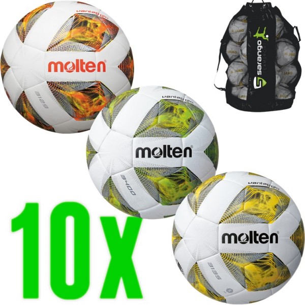 10er Ballpaket Molten Fußball Kinder Trainingsball Leichtball