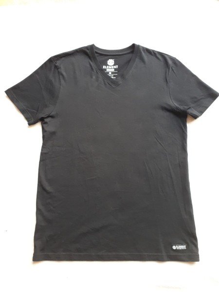 Element T-Shirt Basic V schwarz mit V-Ausschnitt Herren