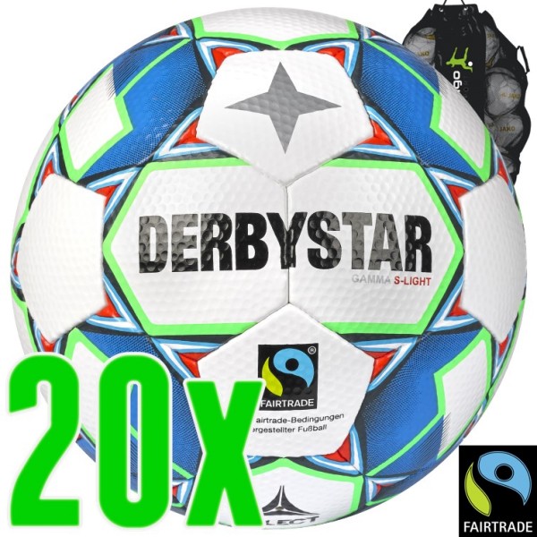 20er Ballpaket Derbystar Gamma Light (290g) Fairtrade Kinderfußball