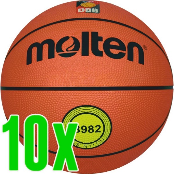 10er Ballpaket Molten Basketball Top Trainingsball Größe 7 FIBA und DBB geprüft