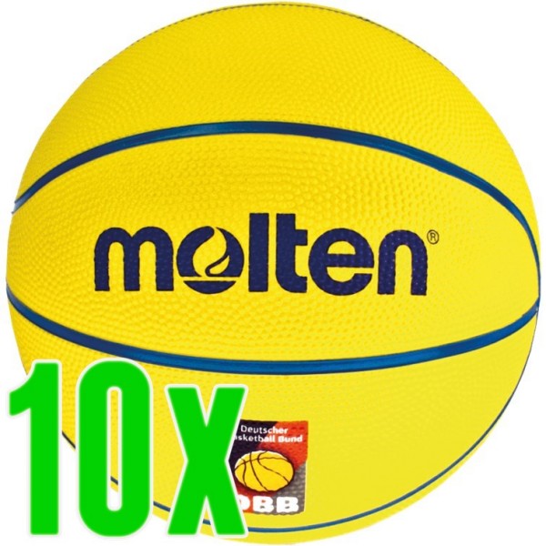 10er Ballpaket Molten Basketball Kinder 290 Gramm Größe 4 (U8 Junioren)