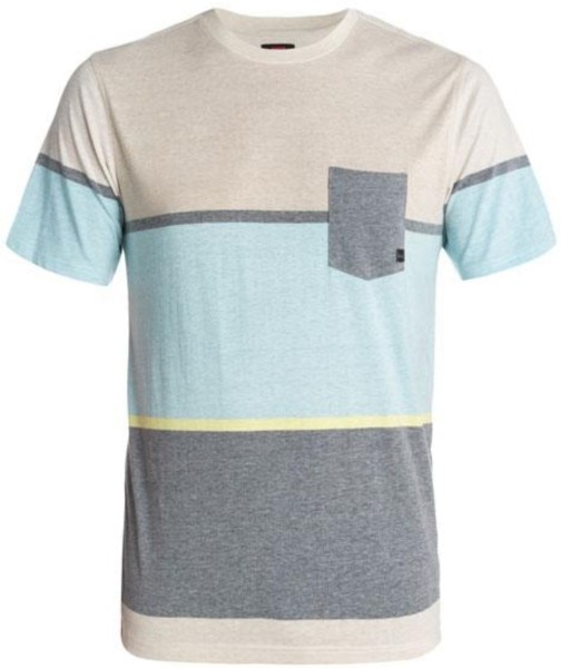 QUIKSILVER T-Shirt Stick and Move Herren beige/grau/blau mit Brusttasche NEU